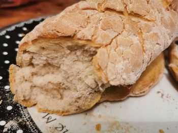 High angle view of bread on table