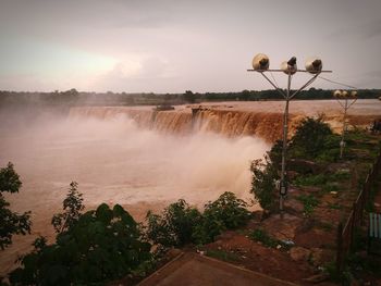 Scenic view of waterfall