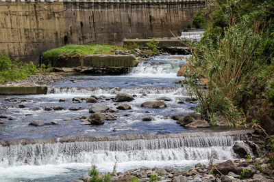 Scenic view of waterfall