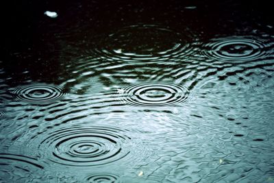 Water drops on water surface