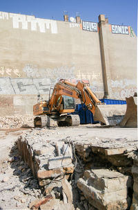 Earth mover at construction site