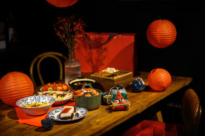 Close-up of food on table in restaurant