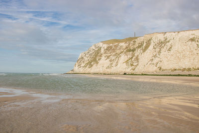 Scenic view of beach against sky