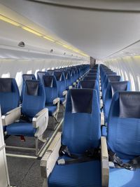 View of empty seats in airplane