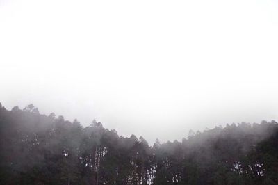 Scenic view of mountains in foggy weather