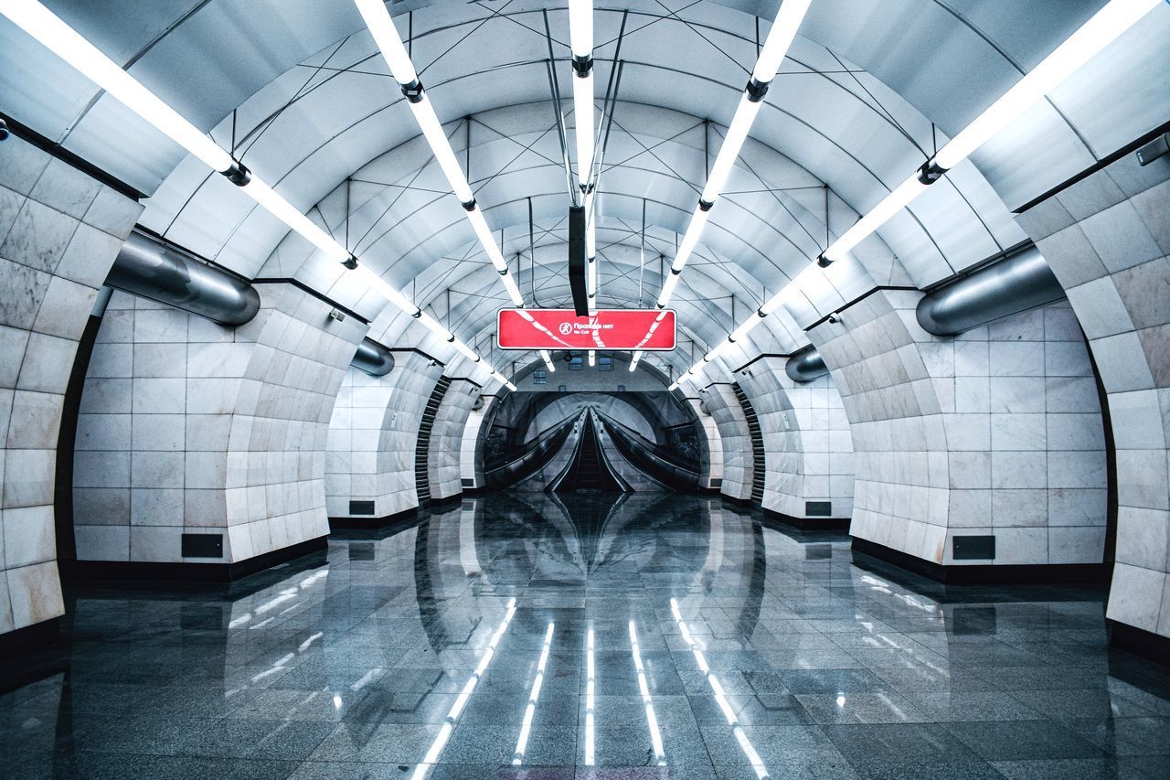 ILLUMINATED SUBWAY STATION