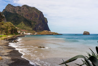 Idyllic view of maiata beach in madeira island, portugal