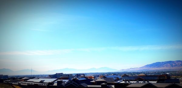 High angle view of townscape against sky