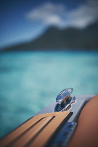 Close-up of a boat in swimming pool