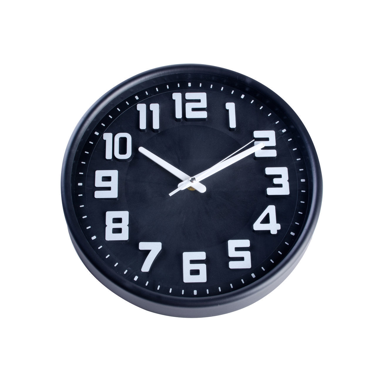 CLOSE-UP OF CLOCK OVER WHITE BACKGROUND