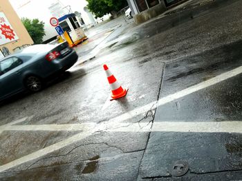 Cars on road in city