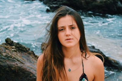 Portrait of woman at beach