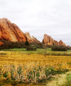 Scenic view of mountains against sky