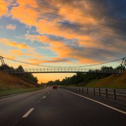 Road against sky during sunset