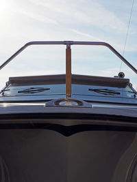 Low angle view of boats against sky