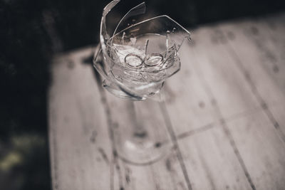 Close-up of glass on table