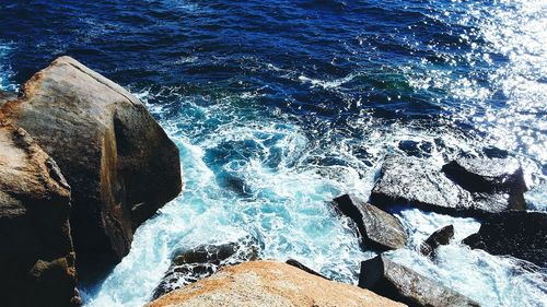 Waves splashing in water