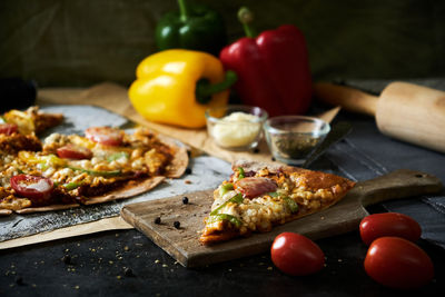 Close-up of breakfast on table