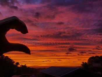 Scenic view of dramatic sky during sunset