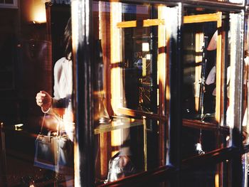 Illuminated lamp at night