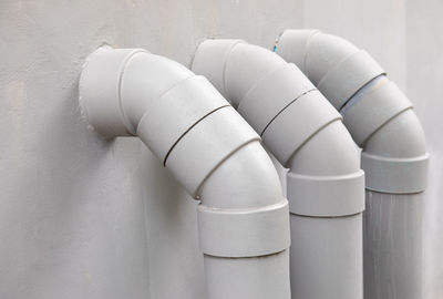 Close-up of pipes against wall