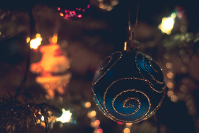 Close-up of illuminated christmas decoration