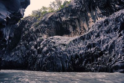 Low section of person on rock