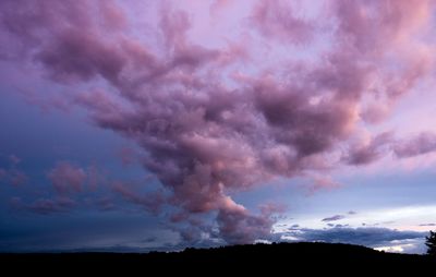 Scenic view of dramatic sky during sunset