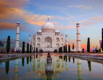 Reflection of buildings in water