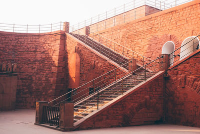 Low angle view of staircase against building