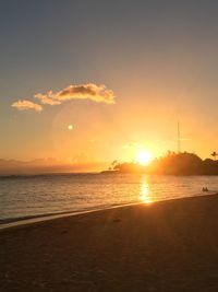 Scenic view of sunset over sea