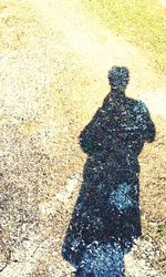 Shadow of man on wall