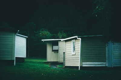 Exterior of house on field against building