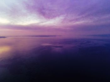 Scenic view of sea against sky at sunset