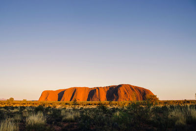 Scenic view of landscape against clear sky