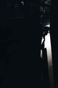 View of built structures at night