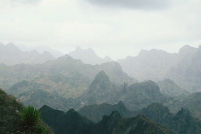 Scenic view of mountains against sky