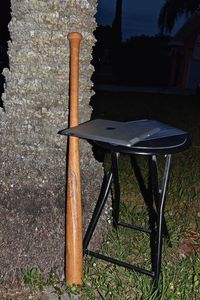 Close-up of chair on table