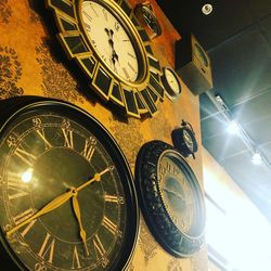 Low angle view of clock