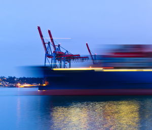 View of ship in sea against sky