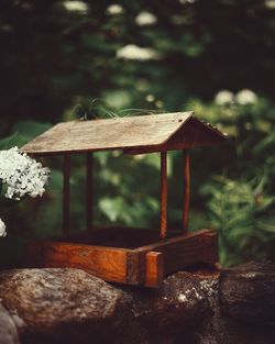 Close-up of wooden table