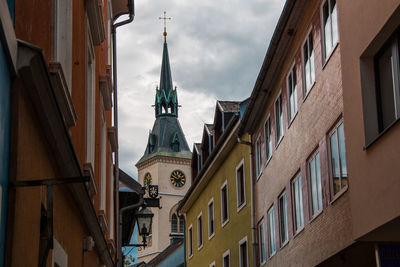 Low angle view of buildings against sky