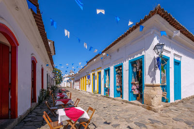 Panoramic shot of building against blue sky