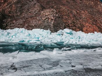 Scenic view of frozen sea