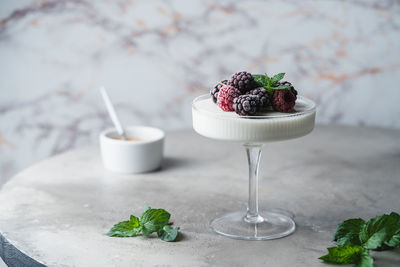 Close-up of dessert on table