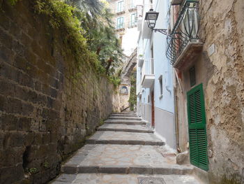 Narrow walkway along buildings