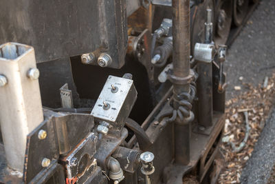 Close-up of machine part in factory