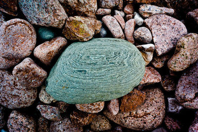 High angle view of stones