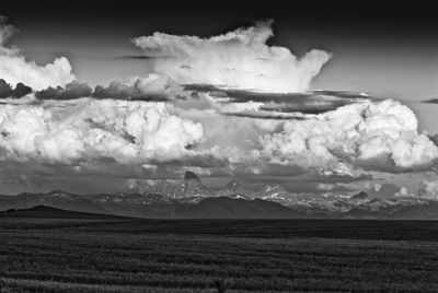 Scenic view of field against sky