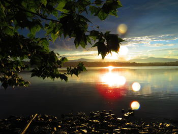 Scenic view of sea during sunset